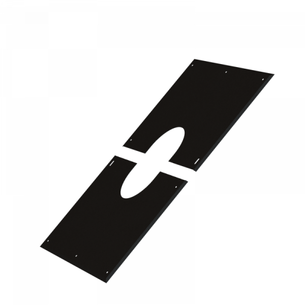 PTR30 Galva Laqué - Plaque De Propreté Sous Rampant 530 X 400 32 A 38° - D 130 - Galva Noir