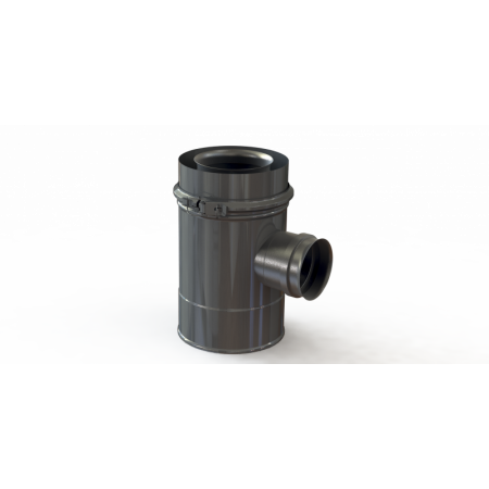 Tuyau De Fumée T 90 Femelle DN 130 En Acier Inoxydable 316 - Raccord Cheminée Simple Paroi, Certification CE