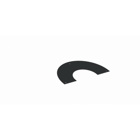 PTR30 Galva Laqué - Rosace De Finition Plate En 2 Parties Sous Rampant 16 A 23°- D 80  - Galva Noir