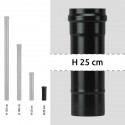 Emaillés 1,2 mm - Tuyau - D 80 - Lg 250 - Noir