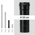 Emaillés 1,2 mm - Tuyau - D 80 - Lg 500 - Noir
