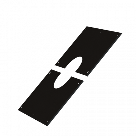 PTR30 Galva Laqué - Plaque De Propreté Sous Rampant 530 X 400 39 A 45° - D 150 - Galva Noir