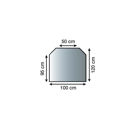 Plaque de protection sol en verre 110 x 95 cm