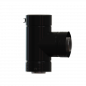 PTR30 Inox Laqué - Té 90° Avec Tampon Long ( Est ) - D 100 - Inox Noir