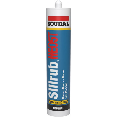 MASTIC SILICONE SOUDAL - SILIRUB NEO5T TRANSPARENT - CARTOUCHE 300 ML - 120634