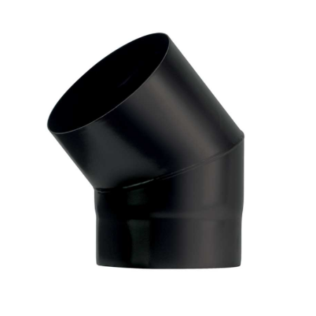 EMAIL LIGNE + ULTRA MATT - COUDE 45° 2P - D 150  - NOIR - REF.UU1504