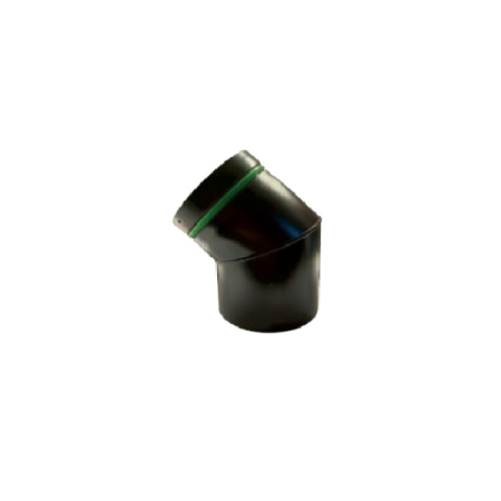 MC ACIER PEINT 1,2 MM - COUDE 45° 2 PIECES COURT - D 120 - NOIR - REF.C45D120CORTA-1.2