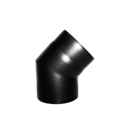 MC ACIER PEINT 1,2 MM - COUDE 45° 2 PIECES COURT - D 150 - NOIR - REF.C45D150CORTAMOLF-1,2