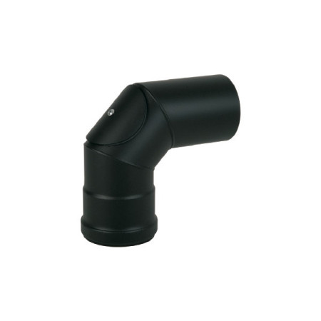 MC ACIER PEINT 1,5 MM - COUDE 90° 3 PIECES AVEC TRAPPE - D 100 - NOIR - REF.C90D100I