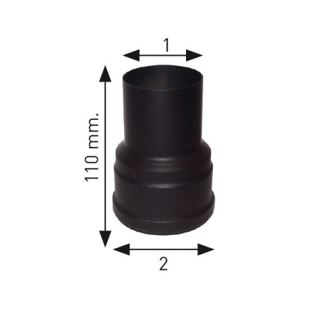MC ACIER PEINT 1,2 MM - REDUCTION  D 100F x D 80M - NOIR - REF RID100F-80M