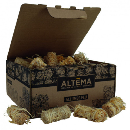 ALLUME FEU EN FIBRE DE BOIS - BOITE ENVIRON 750 G - ALTEMA